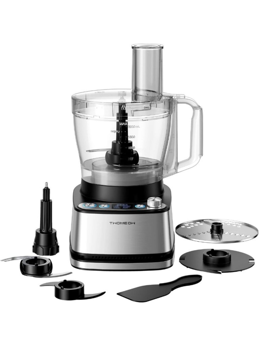 High-Power 12-Cup Food Processor with 4 Programs, Pulse, Slicing & Chopping Tool
